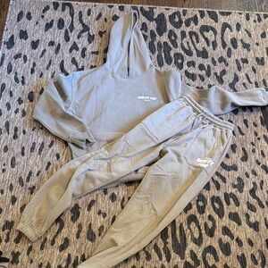 White Fox Boutique Tan Hoodie and Jogger Set